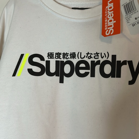 NWT Super dry sweatshirt crew neck for woman size US 4 white - Picture 9 of 10